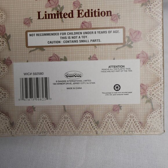 Dan Dee Fine Bisque Porcelain Doll In Burgundy Dress With Lace & Bow LE NIB - Picture 6 of 11